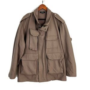 APC Military Field Jacket Mens Size 1 Khaki 100% Wool Pockets